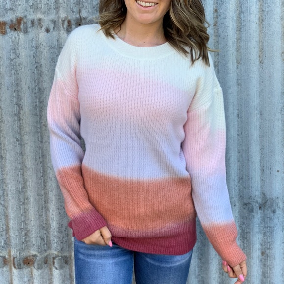 Ombré Color-Block Sweater - Picture 1 of 3